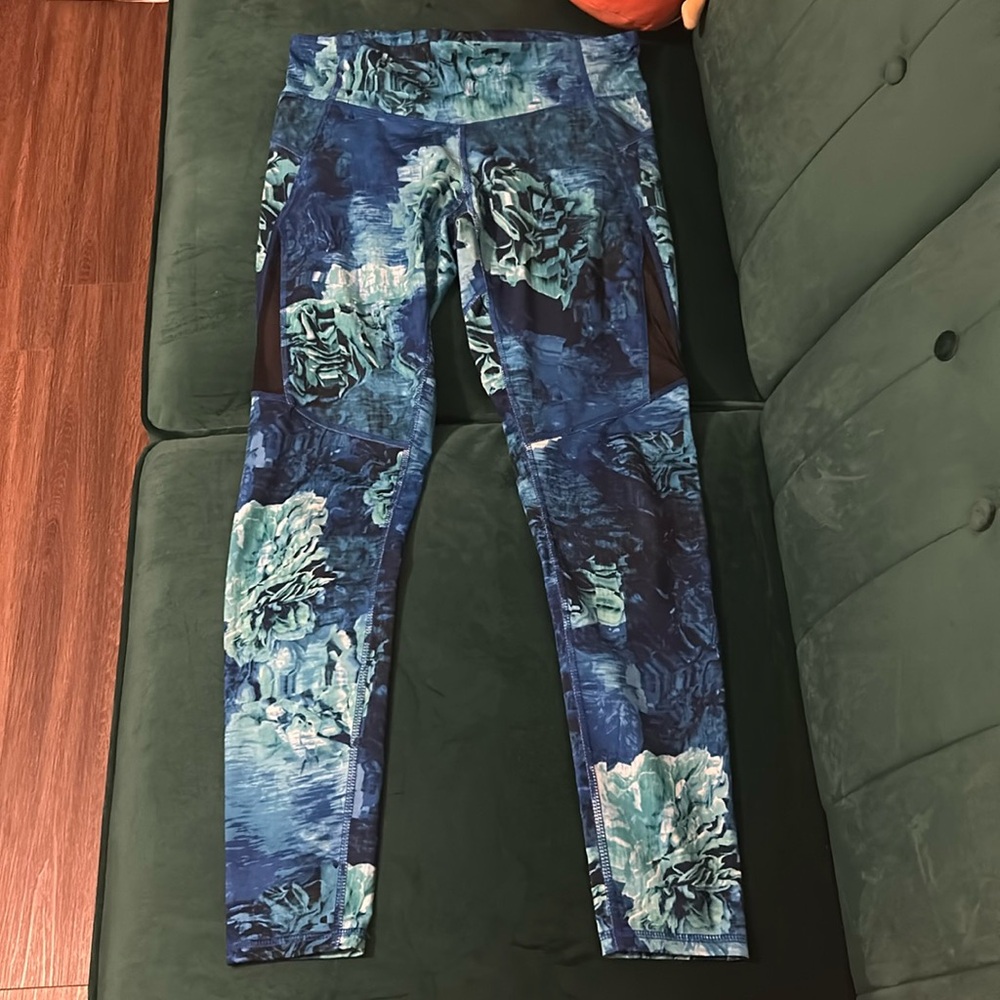 Champion blue floral workout leggings